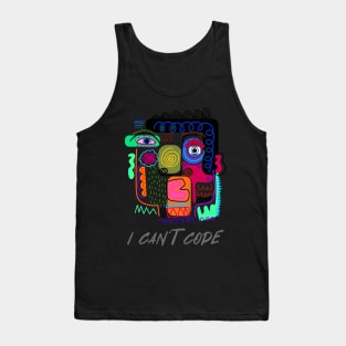 Vibrant Expression: 'I CAN'T COPE' Abstract Face Tank Top